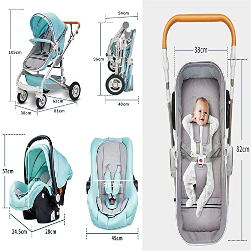 Pasgeboren Kinderwagen 3 In 1 Opvouwbare Kinderwagen Travel System, Hoge Landschap Baby Kinderwagen St (kinderwagen) - Afbeelding 8