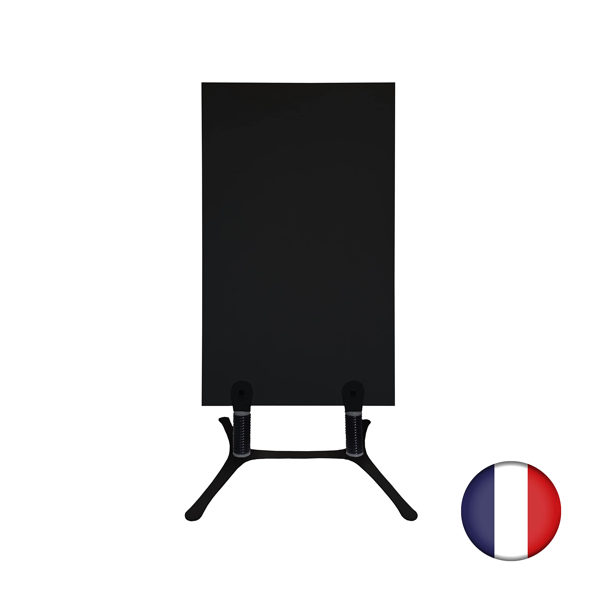 Panneau trottoir ardoise sur piétement métal noir - Dimensions 120 cm x 60 cm