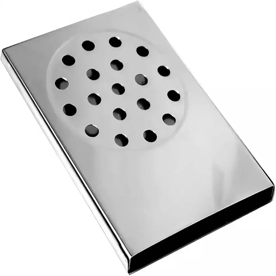 Ralo de Passagem para Box de Banheiro em Aço Inox 14x10cm Ralo Pratic Escoamento de Água por Baixo do Box – - Alizen