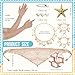 Coume 9 Pcs Halloween Mermaid Cosplay Costume Women Crochet Skirt Rhinestone Long Fishnet Gloves Necklace Bracelets Hair Clip