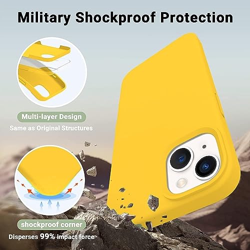 Image of NAFS Silicone Case Compatible with iPhone 14 | Camera Protect Microfiber Lining Cover | Case Cover for iPhone 14 (Yellow)