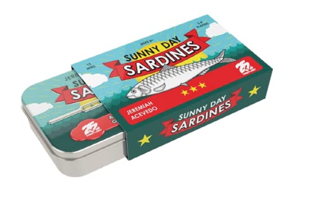 Sunny Day Sardines, Bite Sized Travel Card Game for 2 to 4 Players, Comes in a Mint Tin - 25th Century Games