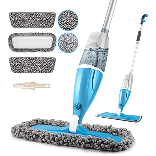 Mops For Cleaning Floors Microfiber Spray Mops, Popten Hardwood Floor Mop Dry Wet Mop With 640Ml Refillable Bottle, 3 Washable Mop Heads,Dust Cleaning Mop For Hardwood Laminate Tile Floors #TOP7