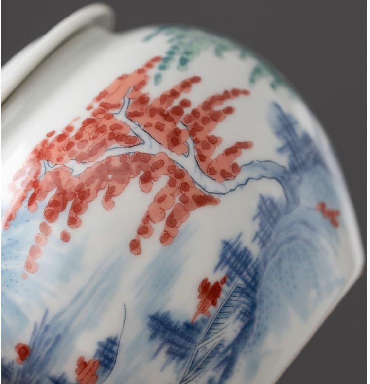 SONGCHAO Sugar Jar Ceramic Tea Empty Packaging Gift Box Leather Can Red, White and Green Universal Sealed Double Set Tea Canister