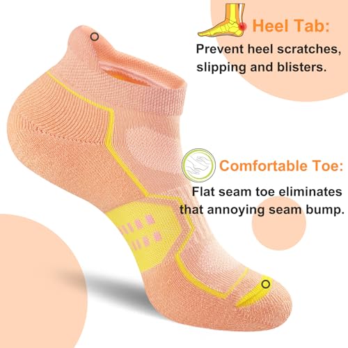 Womens Ankle Comfort Cushioned Anti-blister Wicking Athletic Running Socks 5 Pairs4