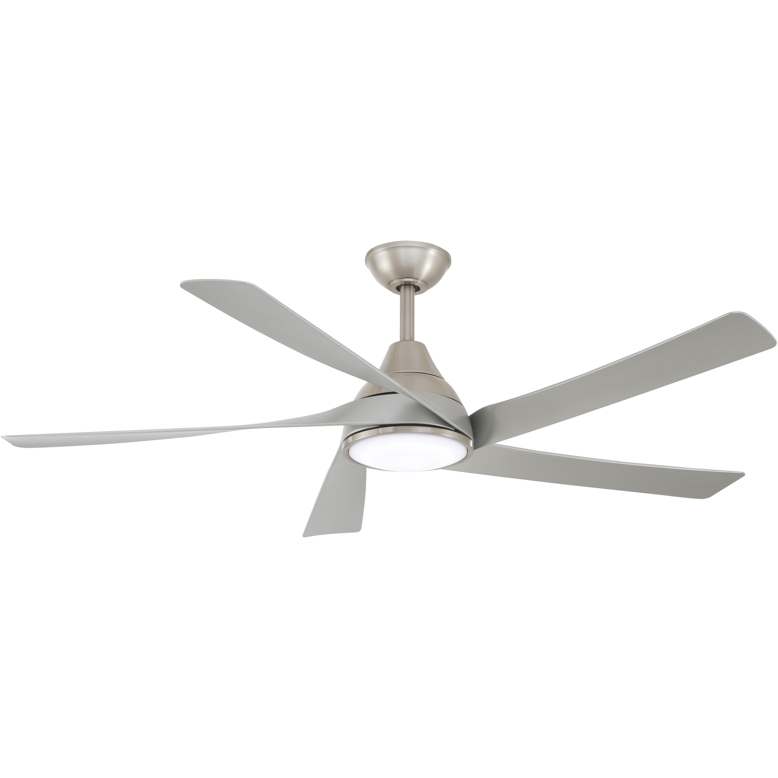 MINKA-AIRE F765L-BN/SL Transonic 56 Inch Indoor LED Ceiling Fan with Brushed Nickel Finish and Silver Blades