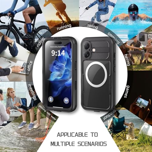 Coque robuste iPhone 16 Plus protection intégrale premium noire MagSafe