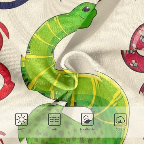 CHIFIGNO Cute Cartoon Snakes Beige Boys Briefs Cotton Boys' Underwear Printed Soft Briefs Underwear3