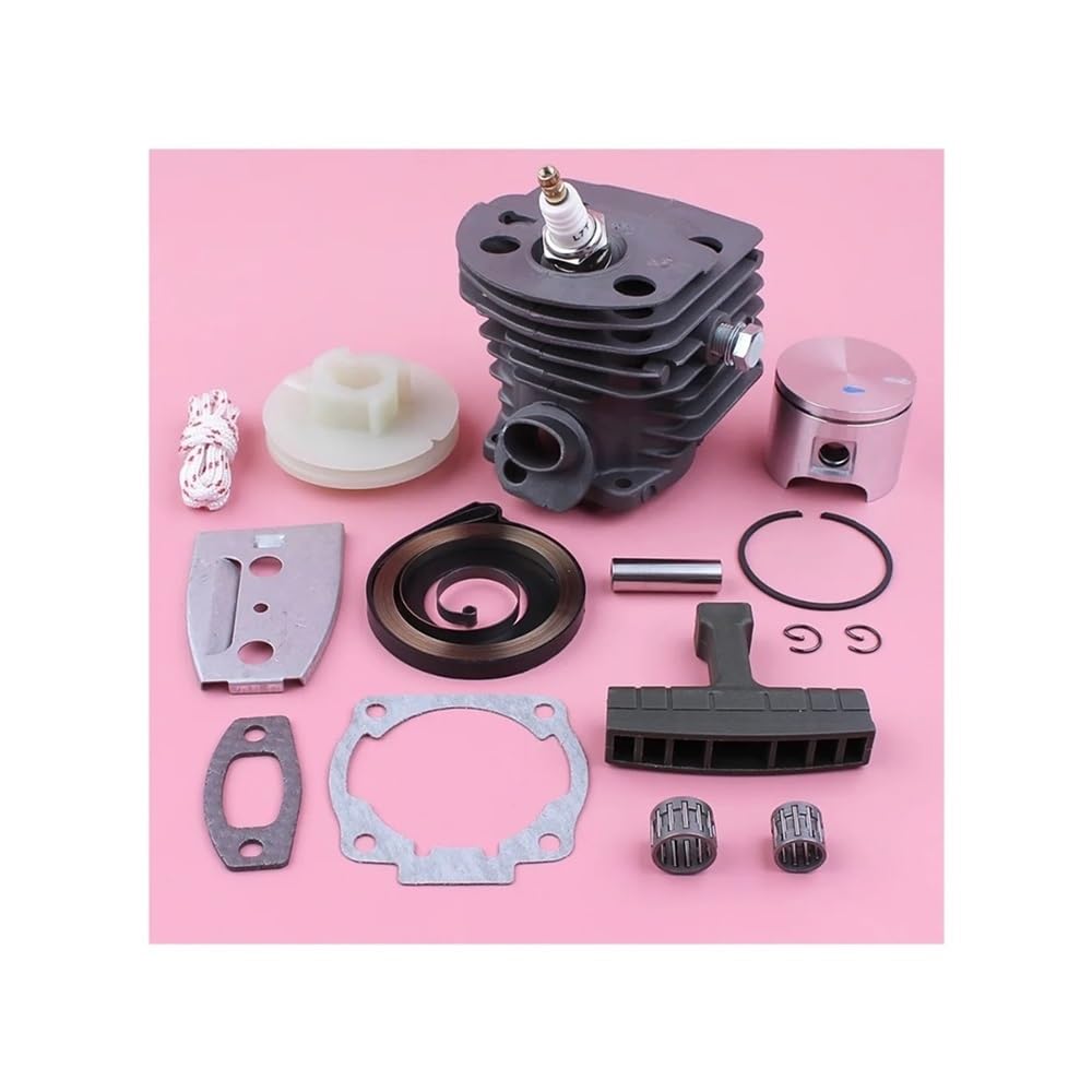 Kit de pistón de Cilindro de 46 mm, polea de Arranque de Retroceso, Mango de Resorte, Cuerda de Agarre, Piezas de Repuesto for Motosierra 55 51