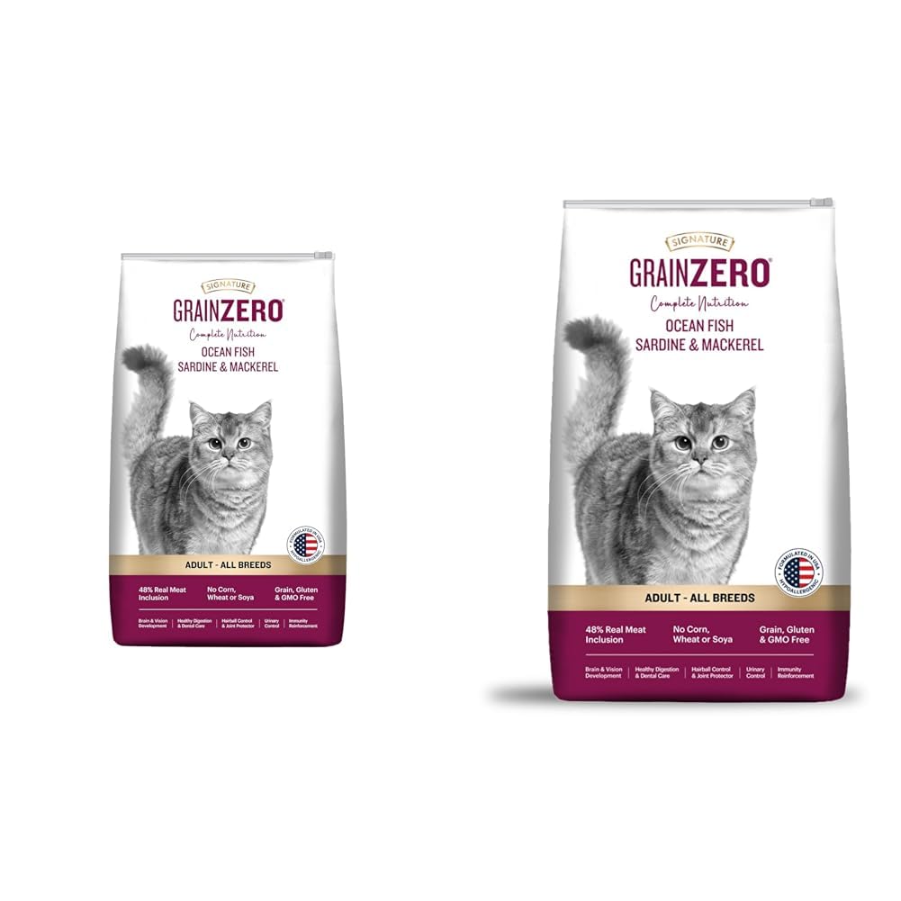 grain zero adult cat food bundle: ocean fish 1.2kg + 3kg, 48% fresh fish, no grain formula
