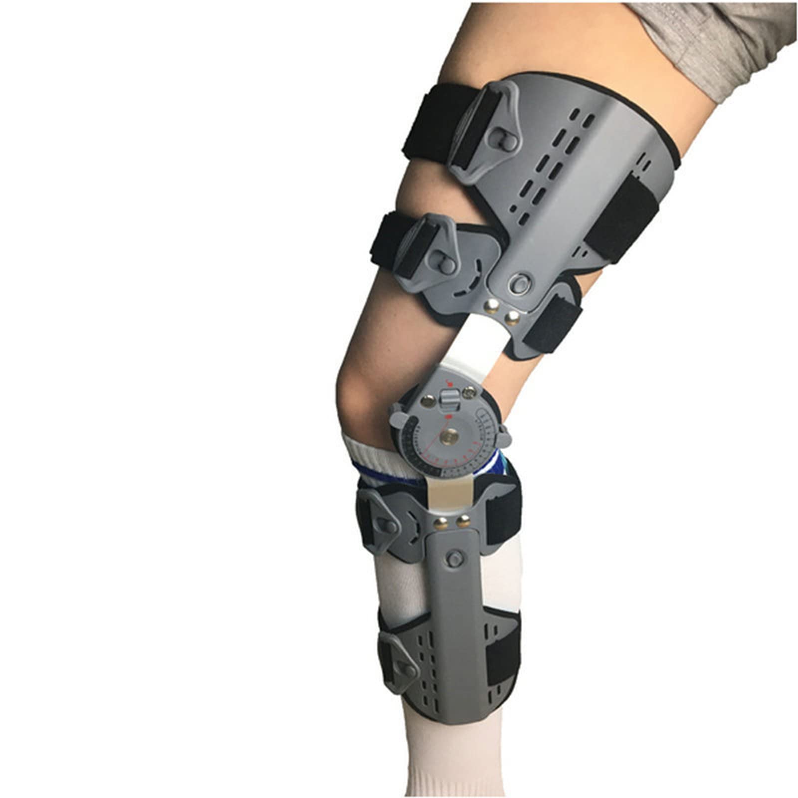 Tutori per Ginocchio con Cerniera, Immobilizzatore Ortopedico Medico per La Protezione da Lesioni, Supporto Regolabile per Il Recupero Post-Operatorio da Lesioni al Ginoc
