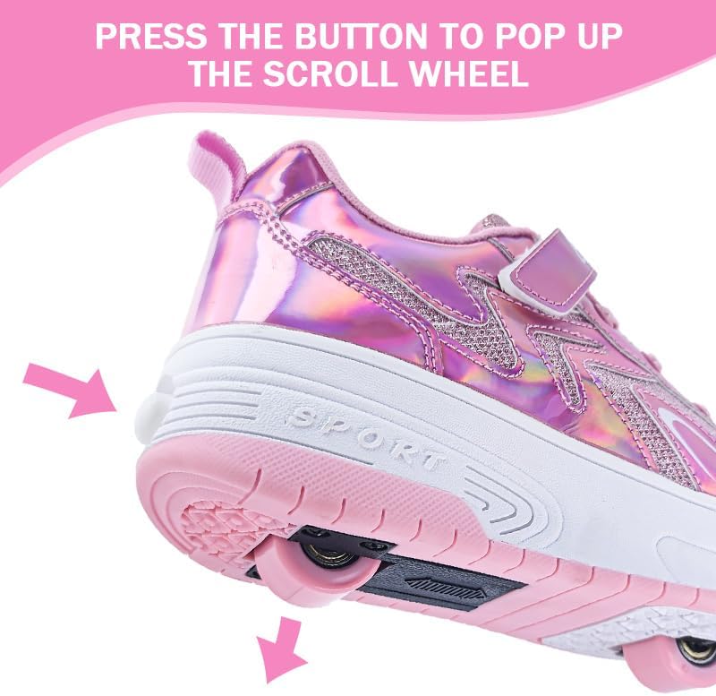 Wooowyet Roller Skate Shoes for Kids Boys Girls Rechargealbe Wheels Sneakers Fashion Roller Wheeled - Image 5