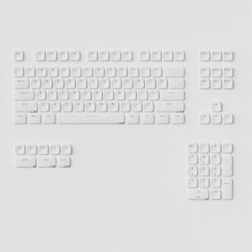 112 Keys Low Profile Keycaps White Doubleshot Keycaps Set
