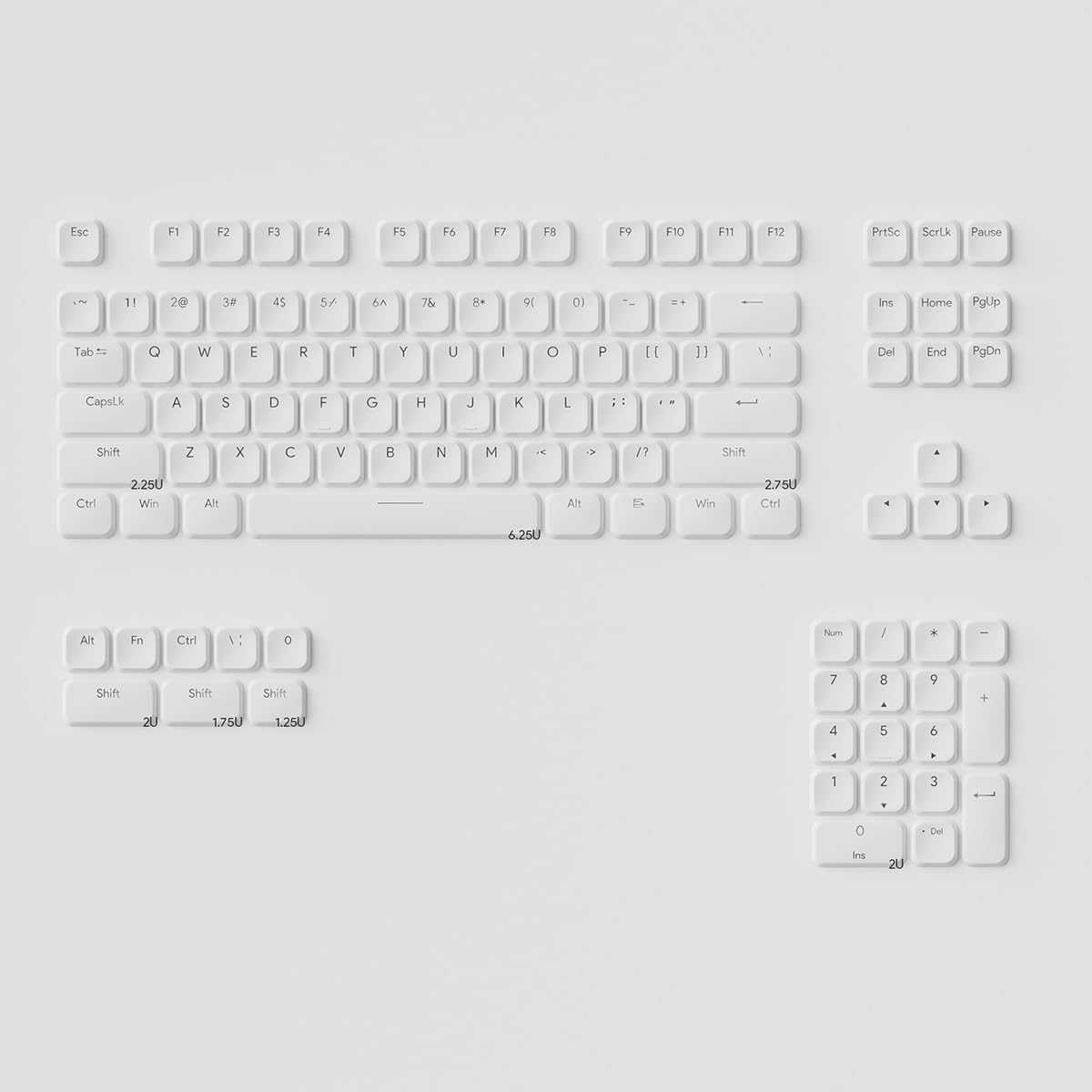 K⭐︎H⭐︎A Amazon.com: 112 Keys Low Profile Keycaps Doubleshot White