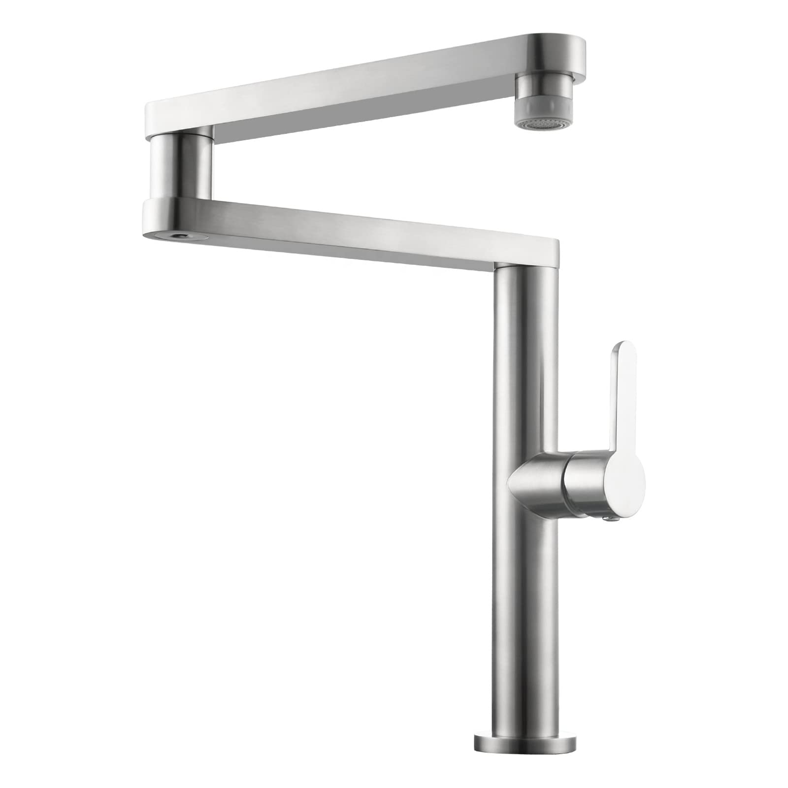 ASerZenith Deck Mount Kitchen Faucet, Brass Pot Filler Faucet With Dual Mode Spout, Single Handle Hot And Cold Kitchen Mixer Tap, Swivel Foldable Single Hole Kitchen Sink Faucet