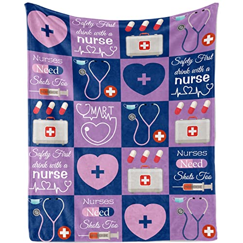 Nurse Gifts Soft Nurse Gifts for Women Throw Blanket Gifts for Nurses Nurses Week Gifts, Nurse Blanket