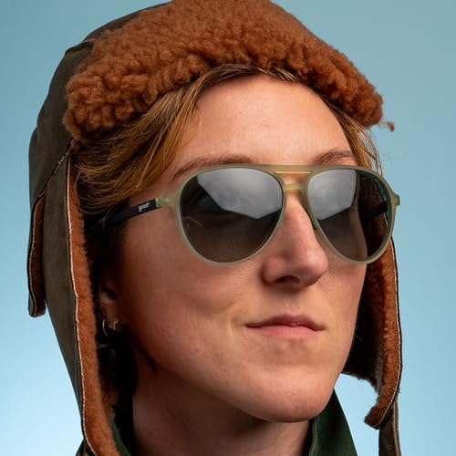goodr Buzzed On The Tower Polarized Aviator Sunglasses for Men & Women Large Sized (Mach G), Green Solid Frames with Green Gradient Lens, Dark to Light Tint, UV400 Protection, No Slip, No Bounce4