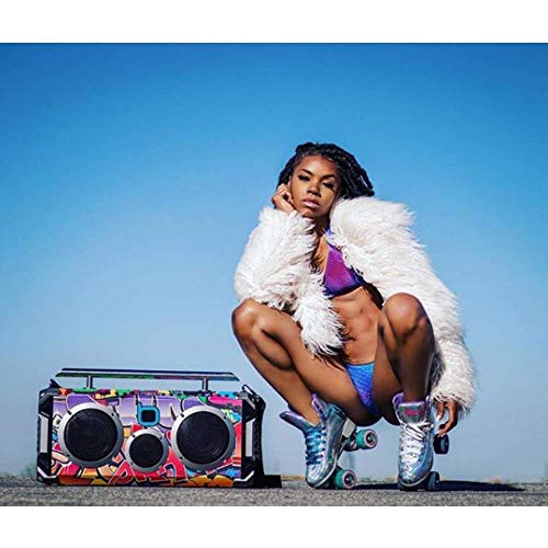 Bumpboxx Bluetooth Portable Speaker Boombox Flare8 Nyc Graffiti | Retro Boombox With Bluetooth Speaker | Rechargeable Lithium Battery | Includes Wireless Microphone, Carrying Strap & Remote Control #TOP5