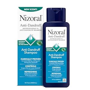 Nizoral Champú anticaspa con 1% de ketoconazol, 14 onzas líquidas, aroma a menta y árbol de té, champú antihongos, para todo tipo de cabello