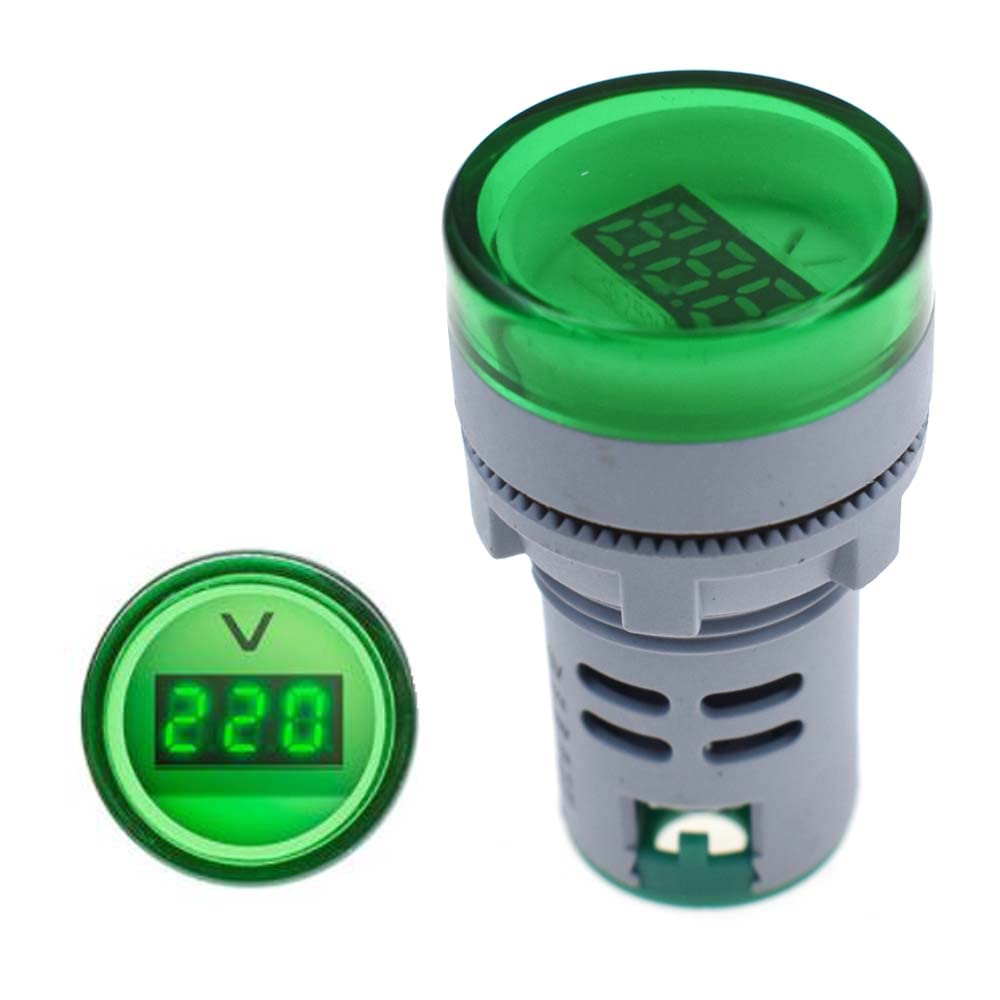 22MM AD16 AD16-22DSV AC 60-500V Mini Voltage Meter LED Digital Display AC Voltmeter Indicator Light 110V 220V (green)