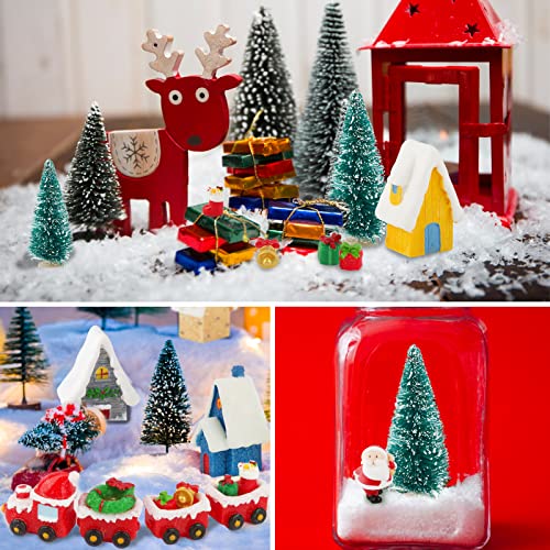 COLOFALLA 20pcs Miniature Christmas Decorations Christmas Cake Deocrations Resin Mini Christmas Figures Xmas Train Tree Santa Claus Small Xmas Decor - Image 6
