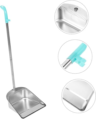 Miniatura 4 de DOITOOL Recogedor con mango largo para limpieza del hogar, recogedor de mango largo, recogedor vertical de pie, recogedor de basura, pala de acero