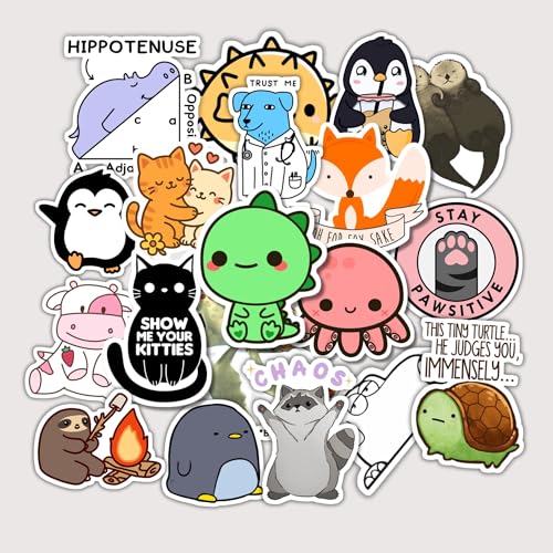Image of Pack of 15 Cute Animals Stickers for Laptops /Mobiles /Guitar /Journal etc. (Cute Animals)