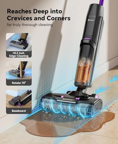 Image of Wet Dry Vacuum Cleaner 20,000Pa,50Mins Runtime Cleaning Area 3013ft,Cordless Vacuum Cleaner, Cordless Vacuum and Mop All in One,Self-Cleaning for Hard Floors Sticky Messes and Pet Hair H15Set