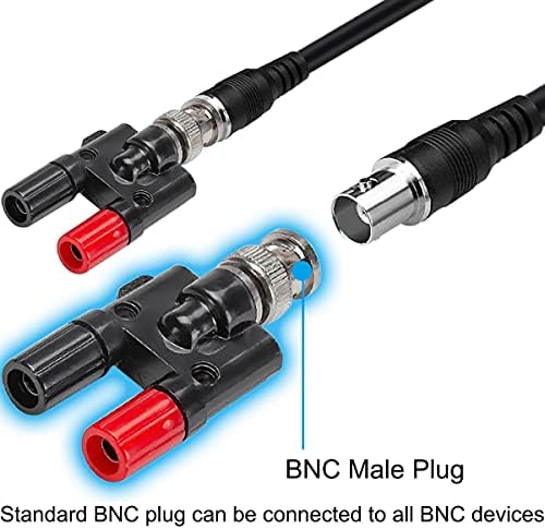 Xiatiaosann 4PCS BNC Male Female Plug to 2X 4mm Dual Banana Female Jack Socket Binding Post RF Coax Coaxial Splitter Connector BNC Banana Adapter for Oscilloscope