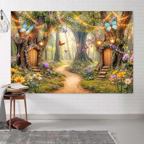 Fondo fotográfico Bosque de cuento de hadas 7X5FT miniatura 3