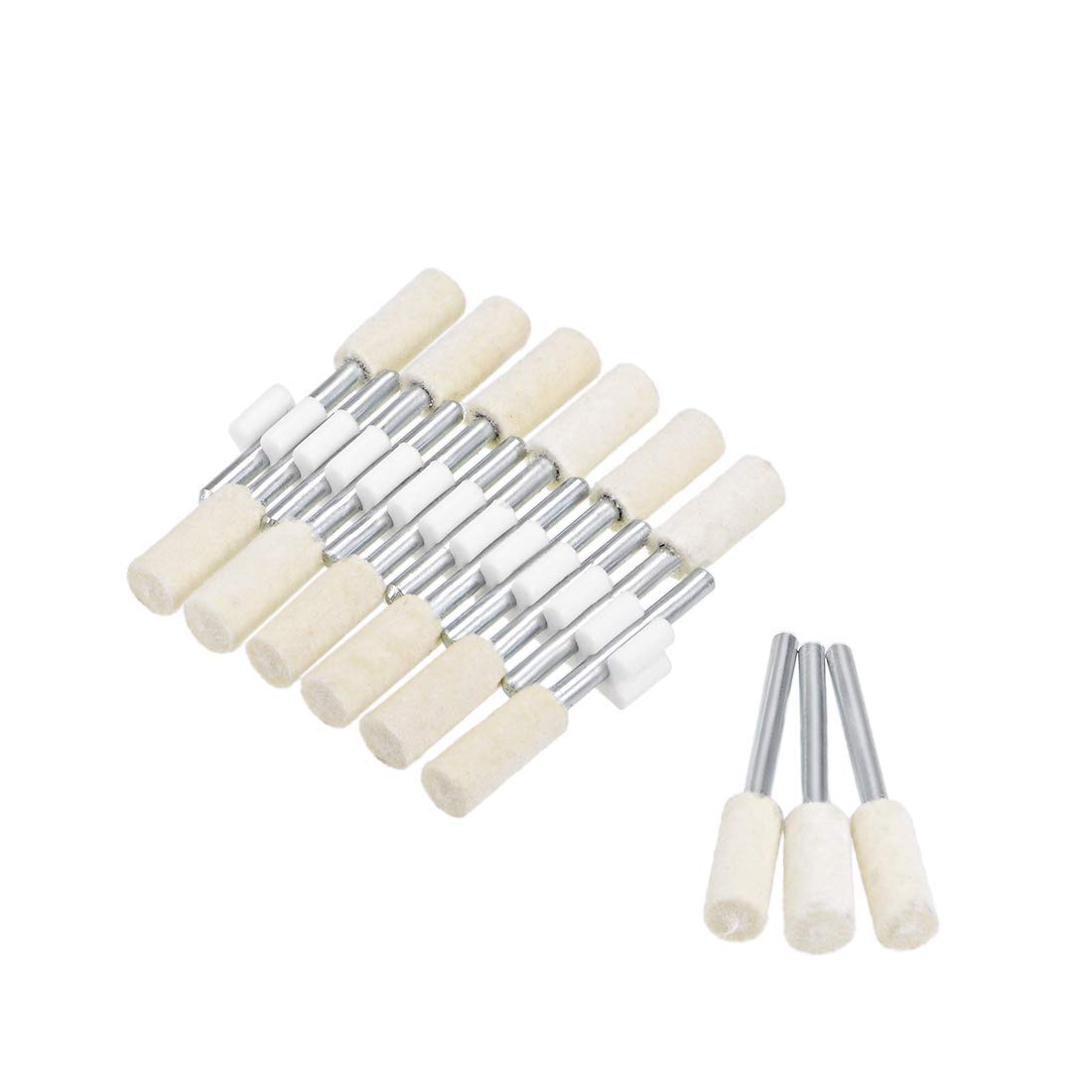 Set De 2 Roues Cylindriques En Feutre De Laine 6 Mm Pour Polissage Et Lustrage – Montage Sur Tige
