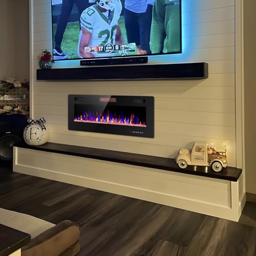 Image of Electactic 42-Inch Electric Fireplace, 12 Flame Colors, Remote Control