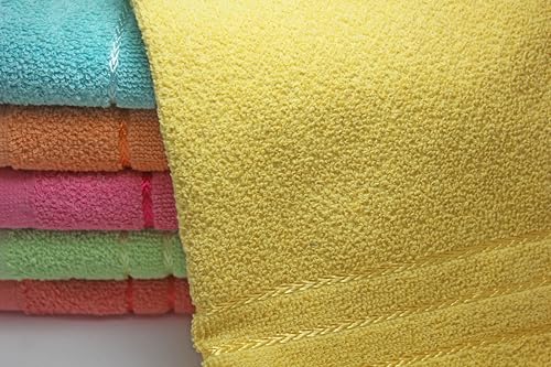 Image of Hand Towel Set of 12 (35x50 cm, 450 GSM) - Soft Cotton, Absorbent, Quick Dry - Bathroom, Wash Basin, Kitchen, Travel & Gym Face & Hand Towel for Men & Women-Multicolor