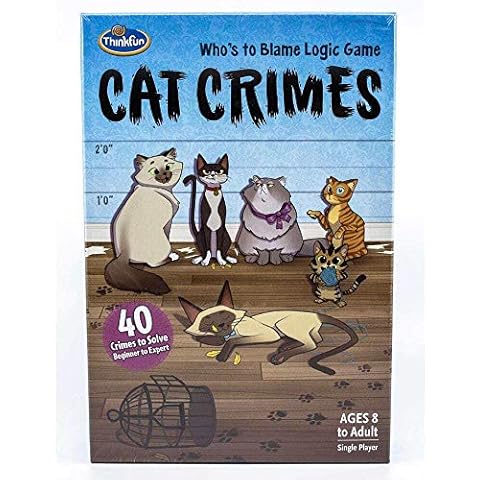 Think Fun Cat Crimes Brain Game and Brainteaser for Boys and Girls Age 8 and Up - A Smart Game with a Fun Theme and Hilarious Artwork, (1550) Cover
