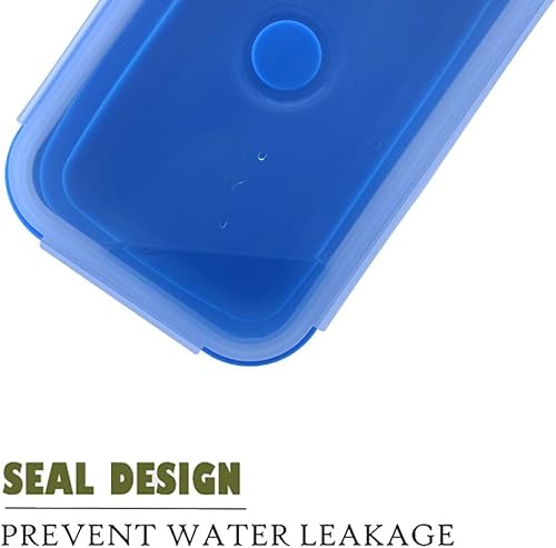 Miniatura 5 de Paquete de 4 recipientes plegables de silicona para alimentos con tapa, sin BPA, para campamento, senderismo (rosa, 4 unidades)