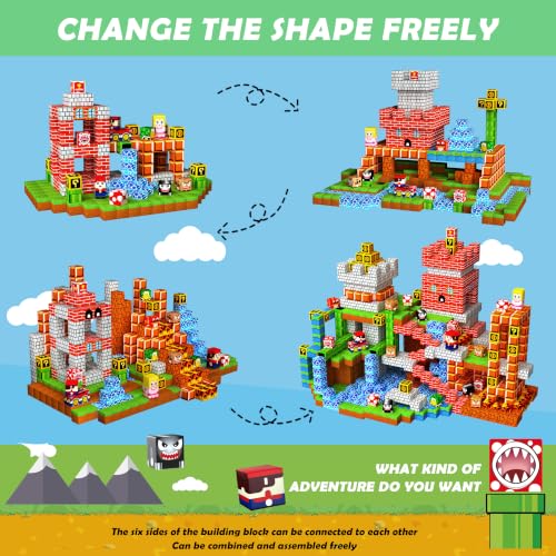 Image of Magnetic Blocks, 220PCS Magnetic Building Blocks Tiles for Kids Aged 3-10