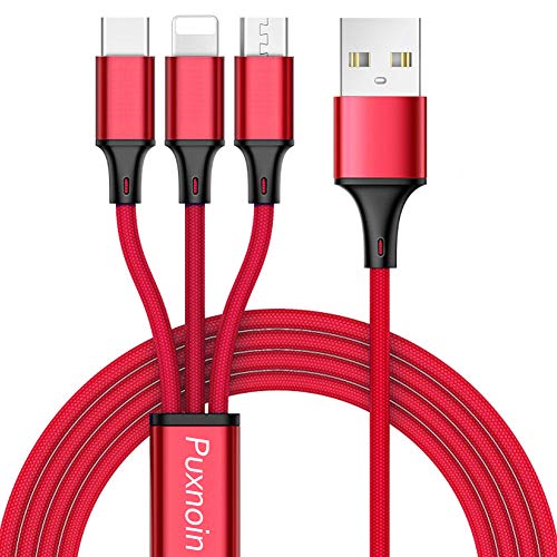 Multi Charging Cable, Multi Charger Cable 4FT Nylon Braided Universal 3 in 1