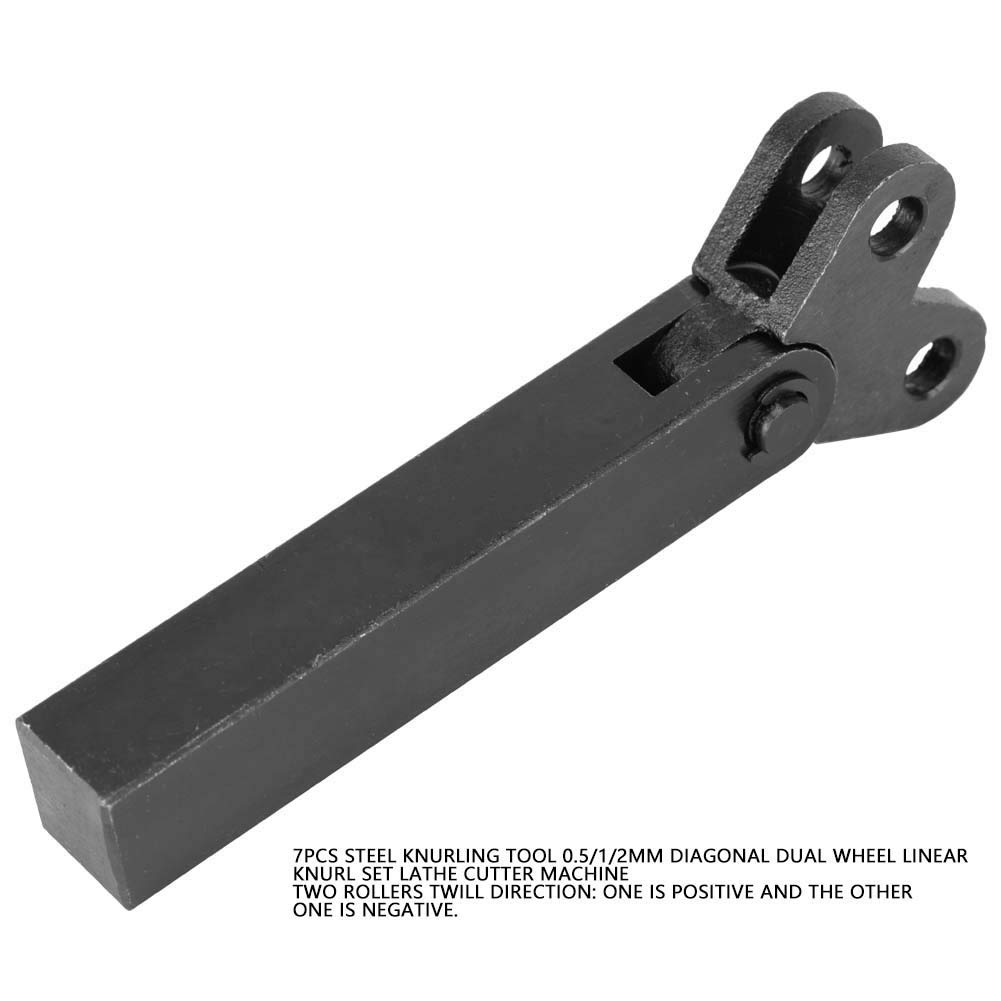 Outil de Moletage en Acier 7 Pièces, Godrone 0.5/1/2Mm Diagonale Double Roue Linéaire Moletage Ensemble Tour Cutter Machine