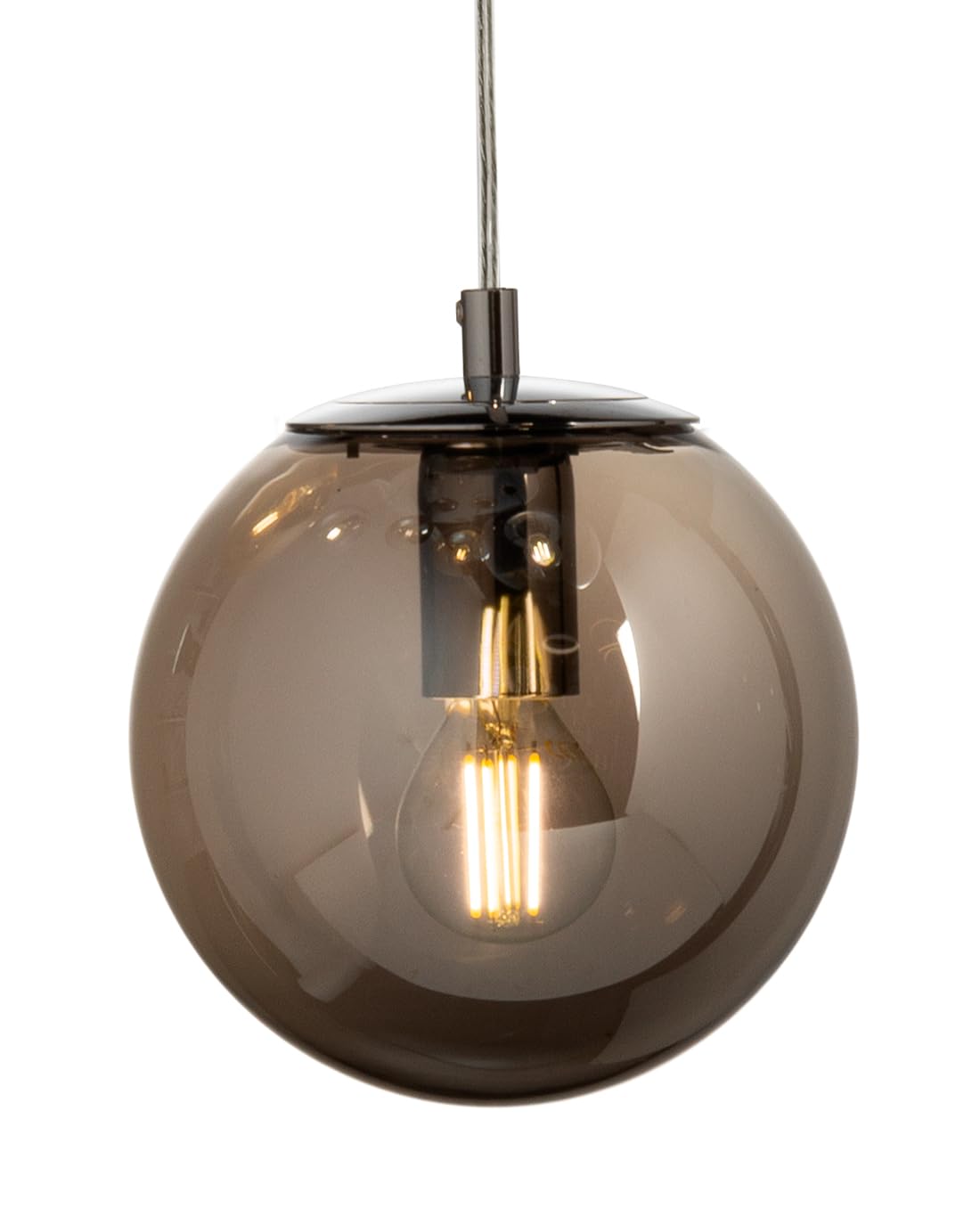 LEOLUX Gaia | Lampadario Cameretta, Soggiorno, Camera Da Letto. Con Altezza Regolabile E Facile Da Montare Al Soffitto. Lampadario A Sospensione Moderno Con Vetro Fumè