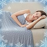 AmyHomie Cooling Blanket, Summer Breathable Lightweight Blankets with Double Sided Cold Effect for Hot Sleepers, Transfers Heat to Keep You Cool(Gray Checkered, 60×80in) Valentine's Gift
