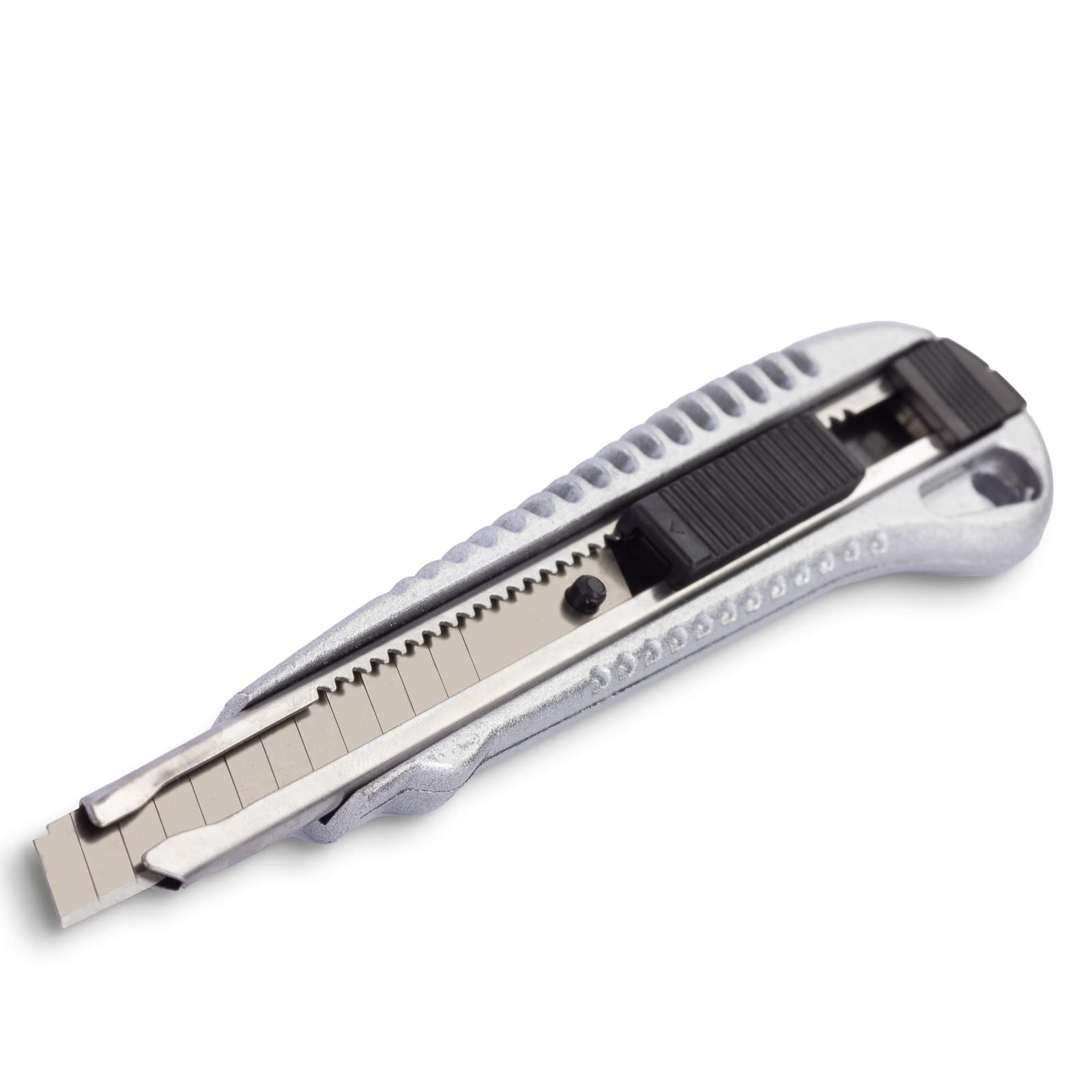 Julido Cuttermesser, 48 Stück, Teppichmesser für Profis, mit 9 mm Abbrechklinge, Arbeitsmesser aus Aluminium Druckguss, Mehrzweckmesser für Teppich, Karton, Basteln, leicht und präzise