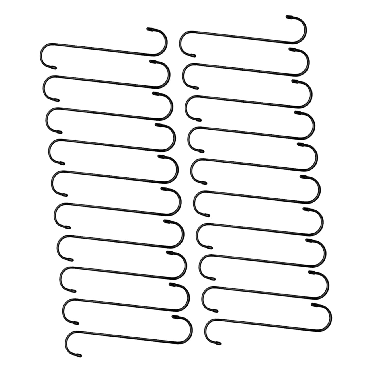 HEALLILY Hanging Hangers Hooks 20pcs s Shaped Hooks Heavy Duty Iron Black Versatile Home Organization