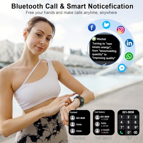 Smartwatch Herren Damen, 1,95"HD Touch Fitnessuhr mit Telefonfunktion, 110+Sportmodi Smart Watch Fitness Tracker mit Pulsmesser Schlafmonitor Schrittzähler, IP68 Wasserdicht Sportuhr für iOS Android – Bild 6