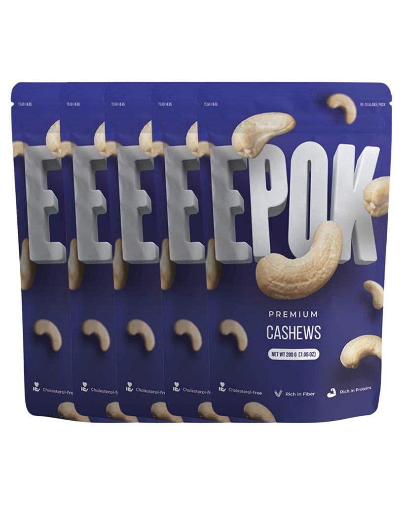 Epok Whole Cashews Nuts, 1Kg (200gx5-Standard Sized Cashew Wholes) (B08SMJQZFP) Amazon Price History, Amazon Price Tracker