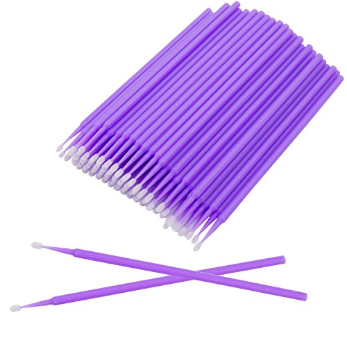 500 Pack Disposable Micro Applicators Brush Bendable Mascara Wands Micro Fiber Lint Brush for Makeup Eyelash Extensions and Personal Care, Head Diameter: 1.5mm