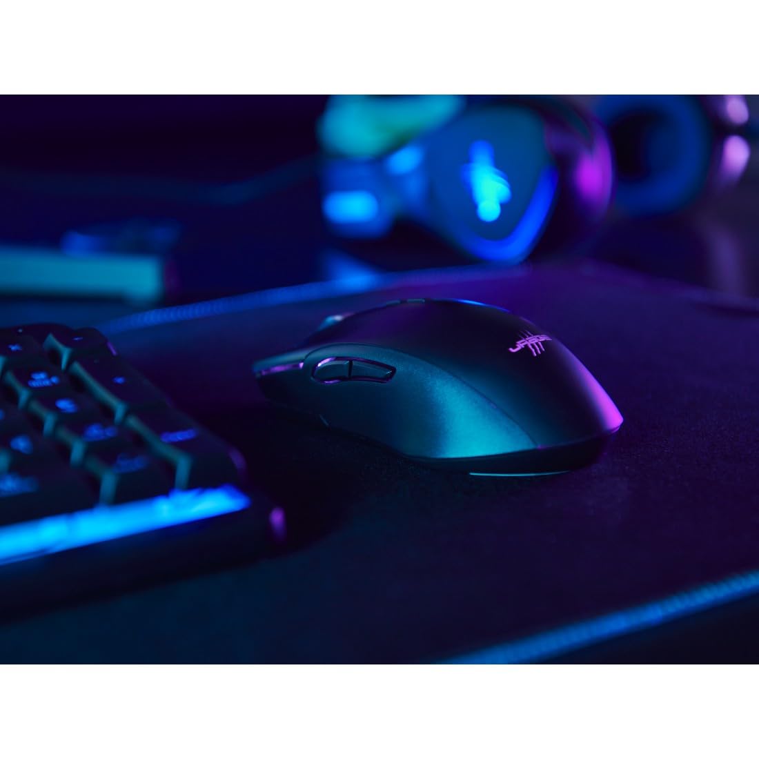 uRage Bezprzewodowa mysz dla graczy Reaper 610 Wireless (9 programowalnych przycisków, mysz do gier 16000 DPI, RGB, kliknięcia do gier TTC-Golden, 48 godzin pracy na baterii, USB-C) czarna