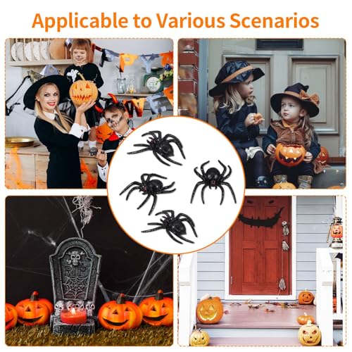 Ceeyoll 30 Stück Spinnen Halloween-Requisiten und Kunststoff-Spinnengestalten für Gruseliges Dekorations- und Partyspielzeug.