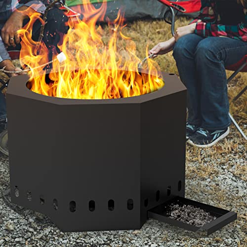 Onlyfire Smokeless Fire Pit Wood Burning with Ash Pan Collector, 26 Inch Gourmetian