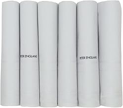 Peter England Men's Cotton White Handkerchief (Pack of 6)