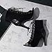 MIOKE Women's Peep Toe Dance Stilettos High Heels Sandals Fashion Sexy Lace Up Ladies Dress Pumps Ankle Booties Black 5 M US